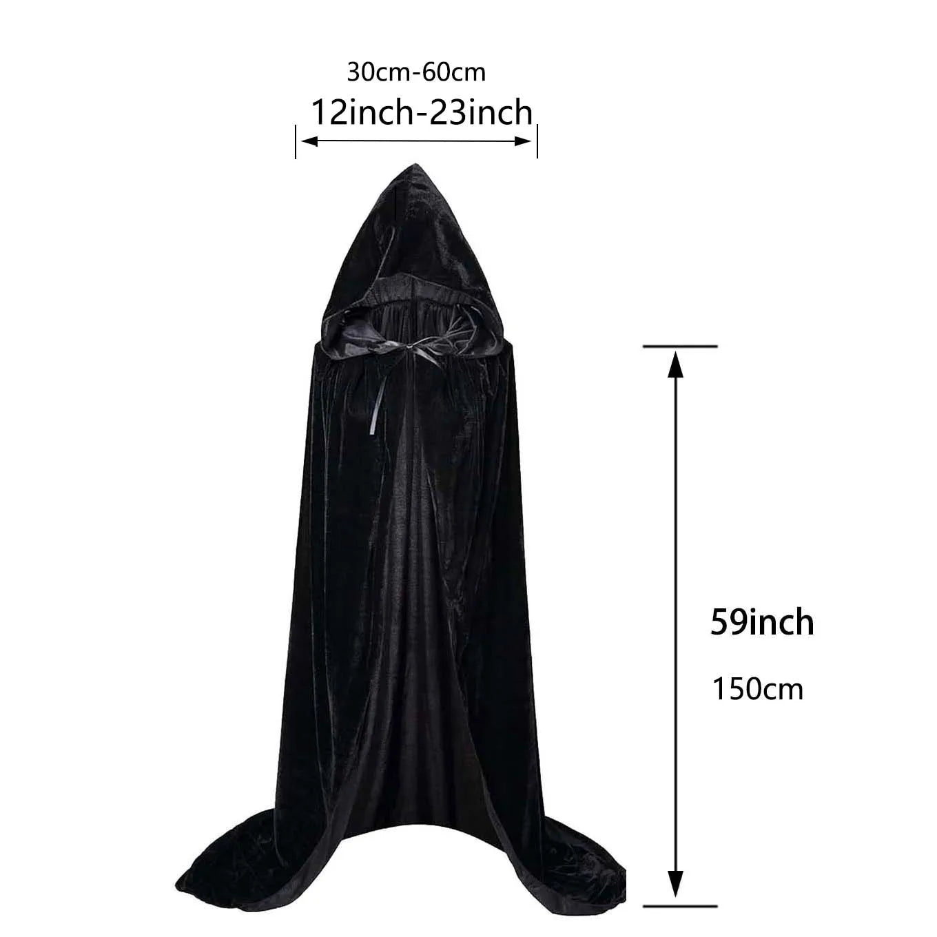 Christmas Grim Reaper Cloak Velvet long Hooded Unisex cape for Devil Witch Wizard Halloween Christmas Cosplay cloak