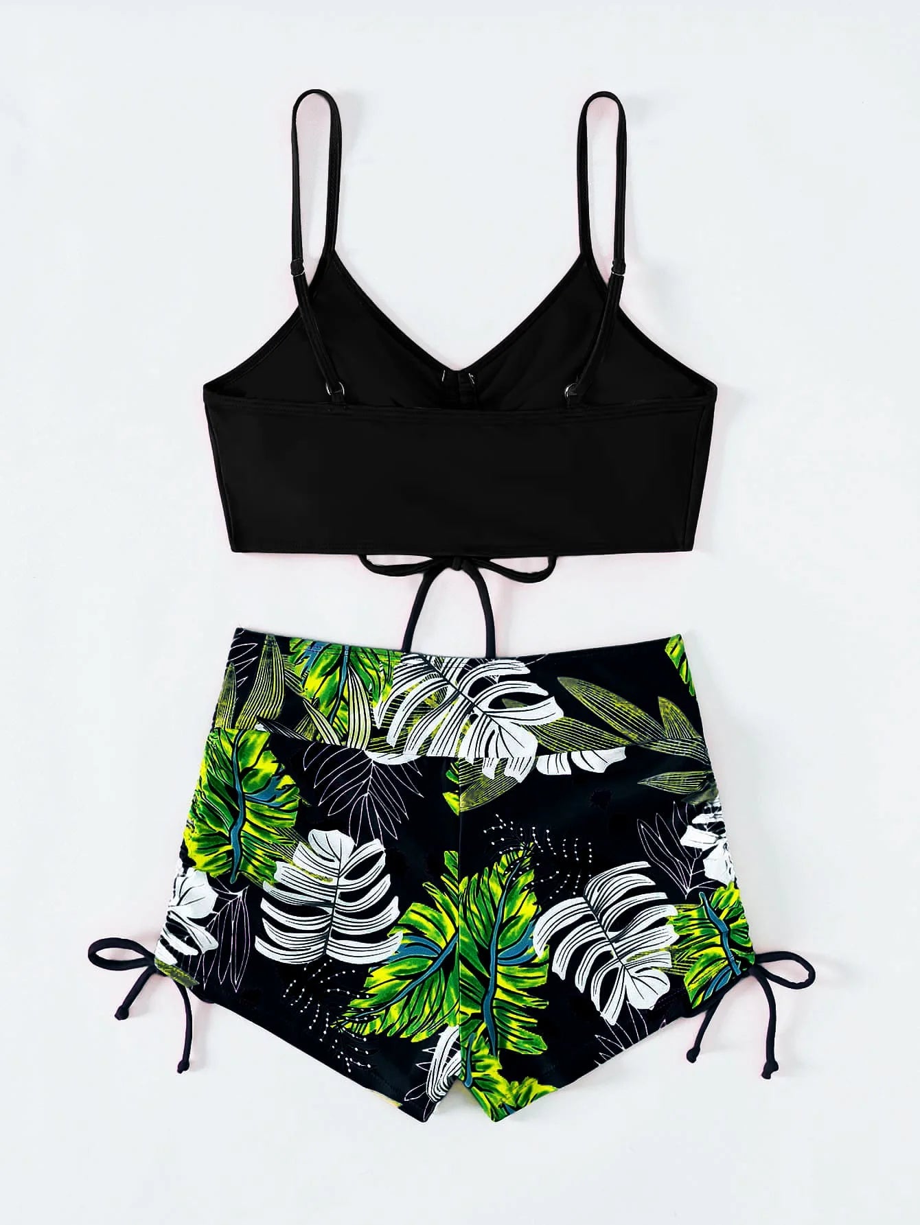 2025 High Waist Drawstring Front Bikini Set – Women's Swimsuit Swimwear Beachwear