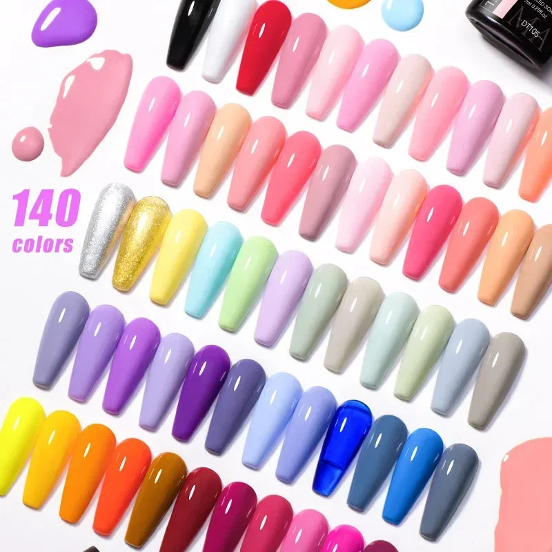 MEET ACROSS 6Pcs Gel Nail Polish Set Pink Red Green Macaron Color Manicure Kit For Nails UV Gel Nail Art Varnish Nail Supplies