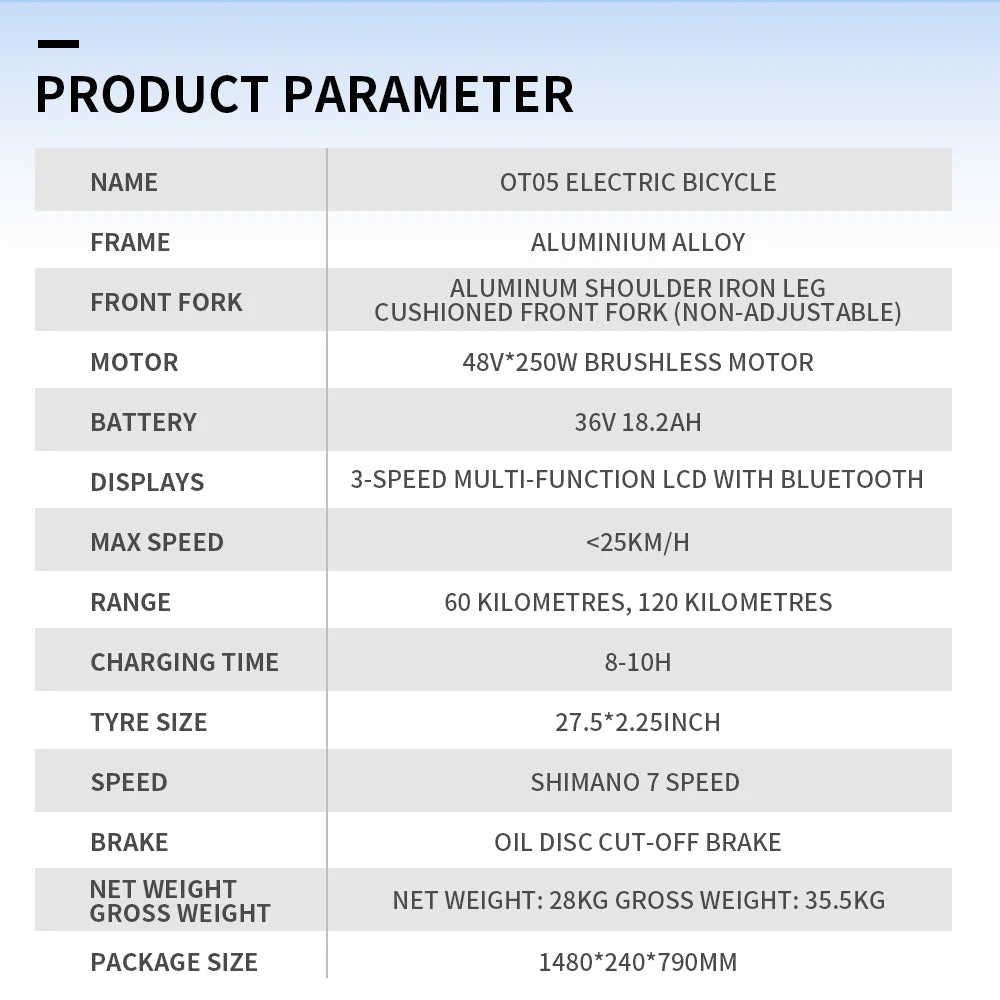Electric Bike 27.5 Inch 250 W