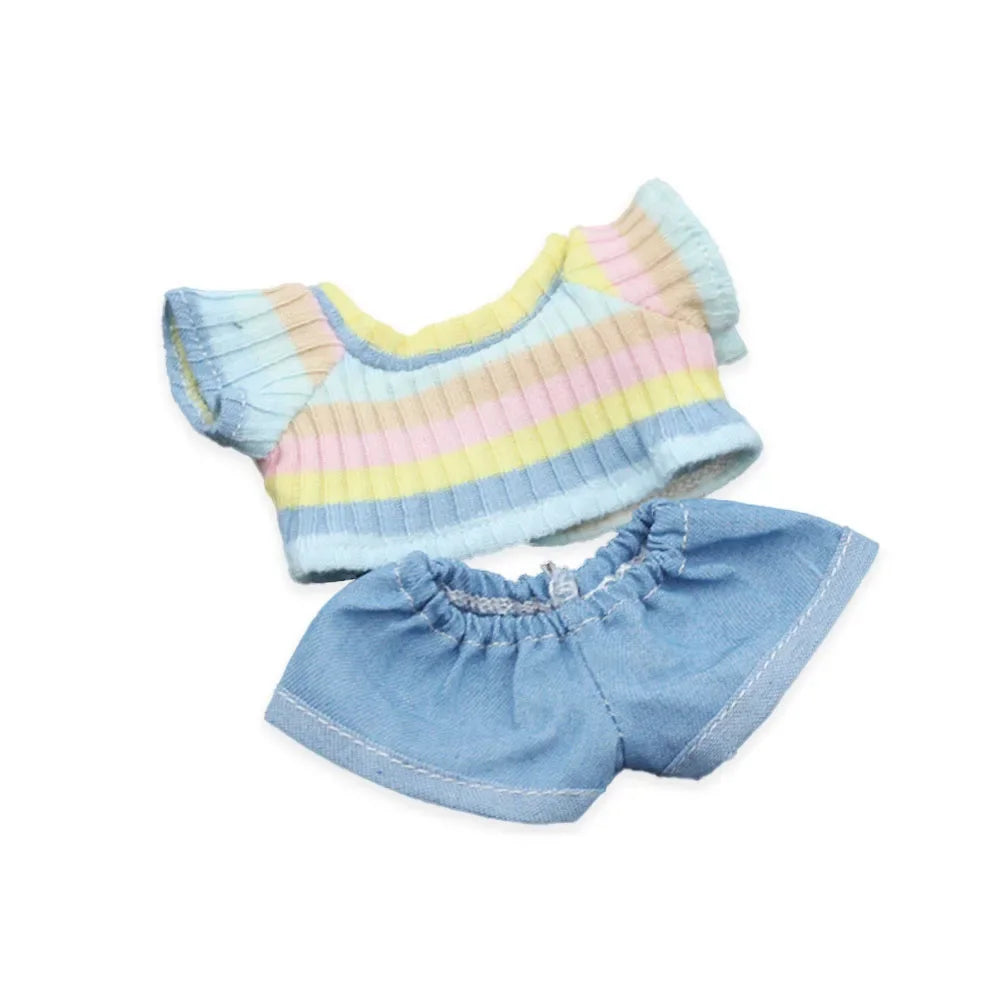 For 17cm Labubu Cute Doll Outfit Clothes Color Match Doll Clothes Suit Accessories Clothing Kid Gift