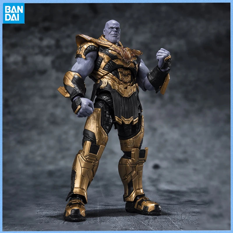 Genuine THE INFINITY SAGA Avengers: Endgame SHF Iron Man Mark6 Mark85 Thanos Anime figure Movable toy Doll for Collector