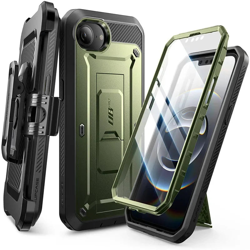 SUPCASE For iPhone 16e Case 6.1" (2025) UB Pro Military-Grade Protection Full Body Phone Case with Built-in Screen Protector