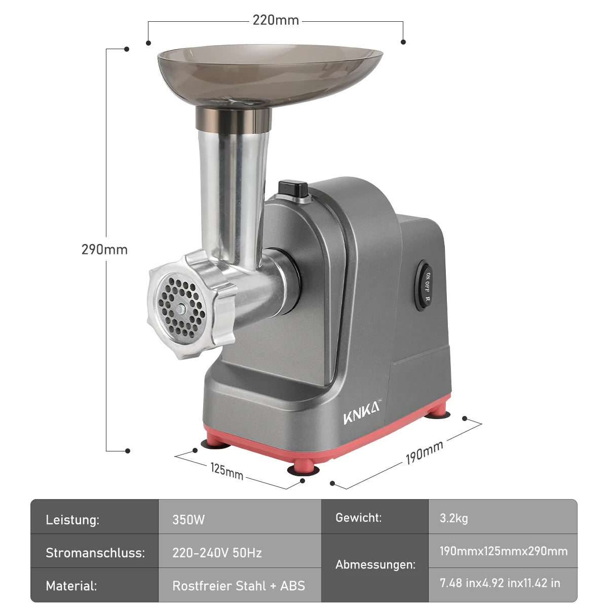 Electric Meat Grinder with 3 Stainless Steel Cutting Plates, Cookie and Sausage Chopper for Home Kitchen, Christmas Dinner Tools