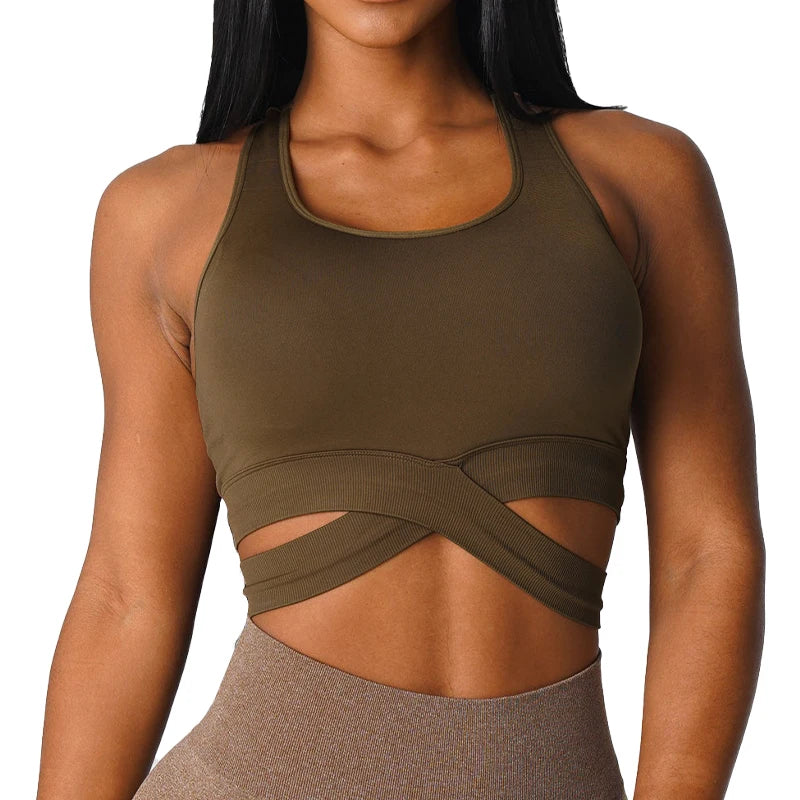 Bra Top Spandex Woman Fitness Elastic Breathable Breast Enhancement Leisure Sports Underwear