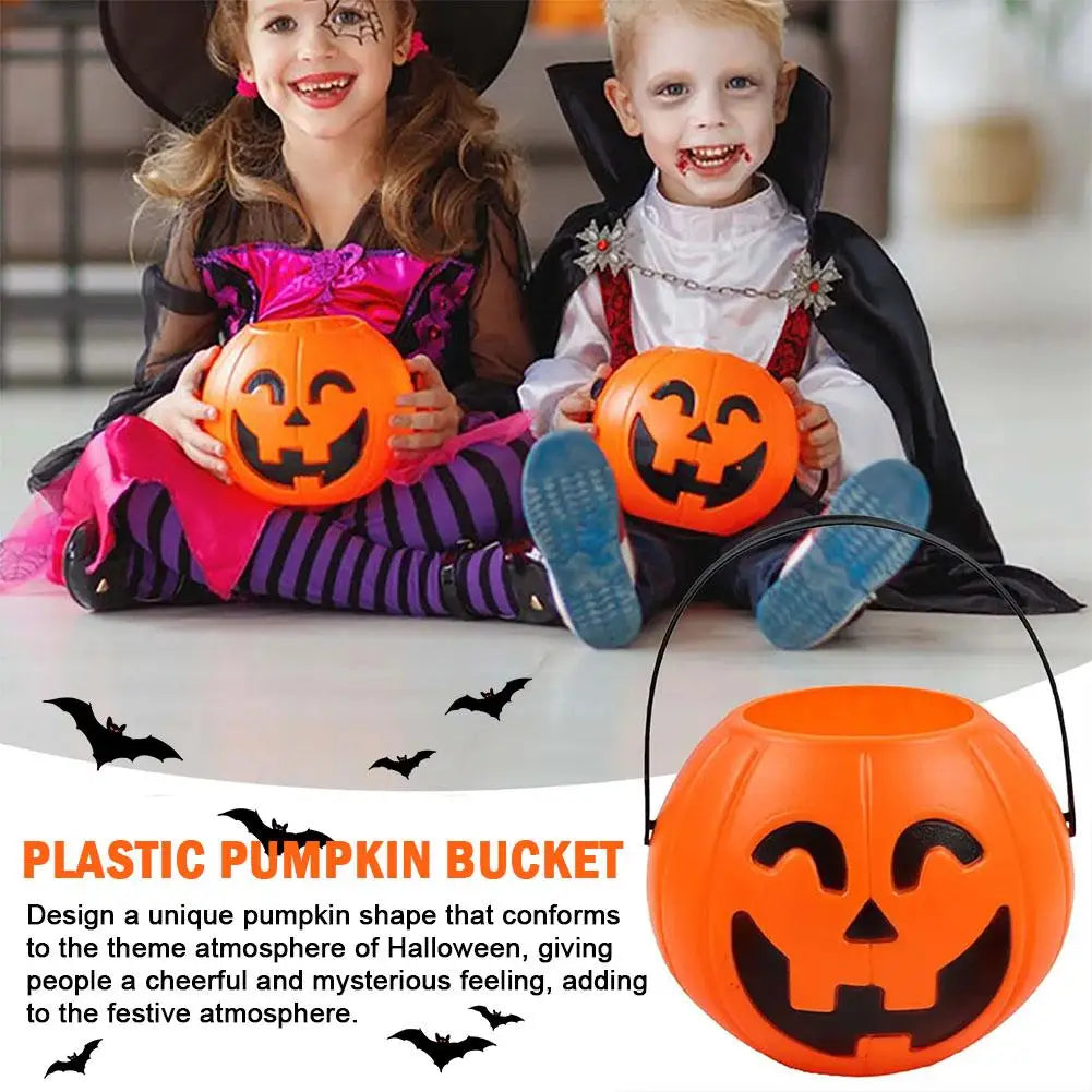 Halloween Pumpkin Bucket Portable Candy Basket Halloween Ghost Festival Bar Home Decor Sugar Filling Jar Halloween Party Gift
