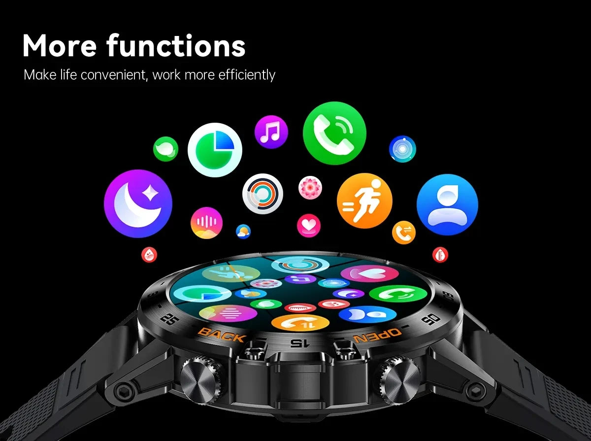 K52 Smart Watch Men 1.39inch IPS Screen Bluetooth Call Custom Dial Heart Rate Health Monitoring Outdoor Sport Smartwatch
