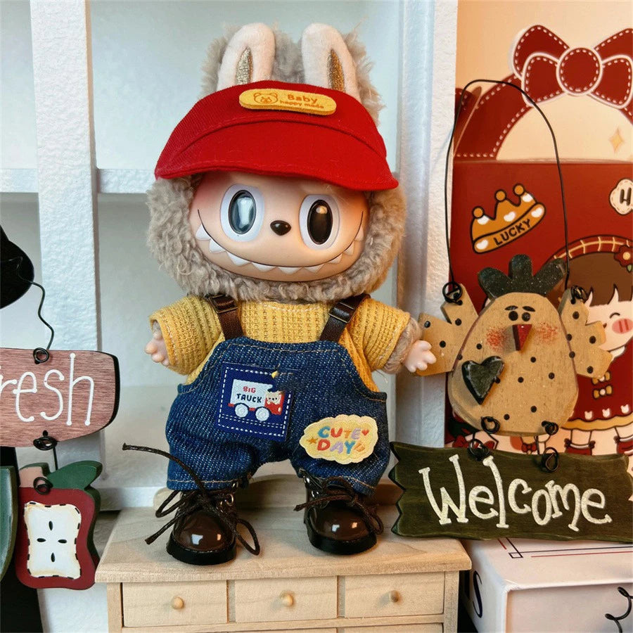 【No Shoes】For 15cm Labubu Stylish Outfit Clothes Sports & Leisure Suit Labubu Outfit Accessories Labubu Ropa