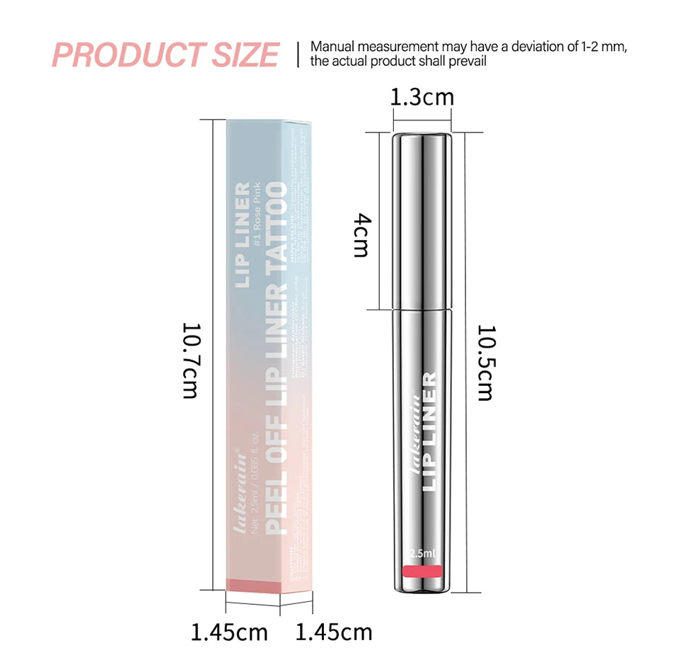 4 Colors Peel Off Lip Liner Waterproof Transfer-proof Lipstic Tattoo Waterproof Long Lasting Matte Velvet Lip Tint Sexy Red Cont