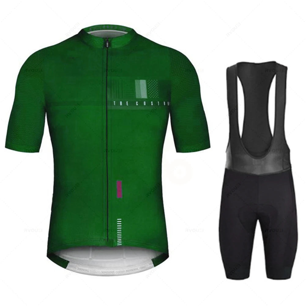 New Pro Team Men’s Cycling Jersey Set – Breathable Anti-UV Short Sleeve Bicycle Clothing Maillot Ciclismo