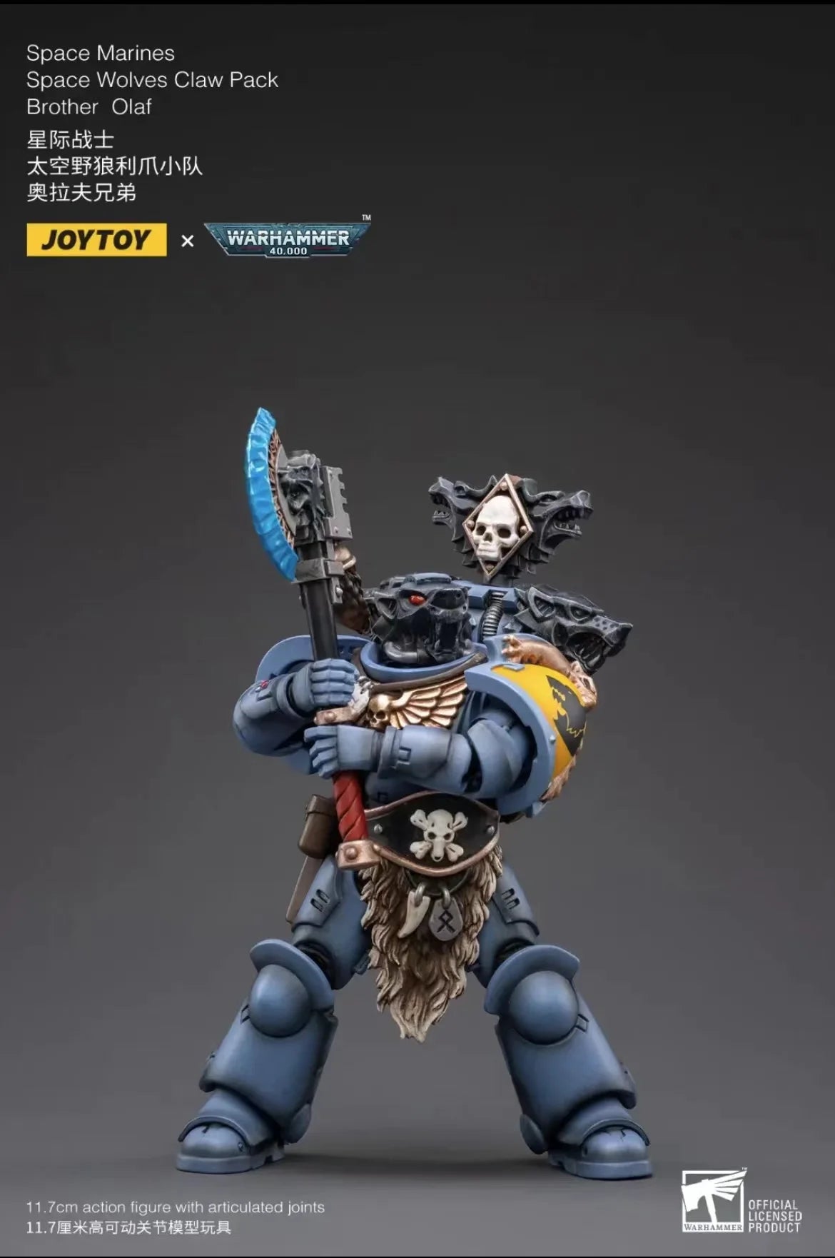 1/18 JOYTOY Actionfigur – Warhammer 40K Horus Heresy Space Wolves Logan Ghostwolf Mecha Modell