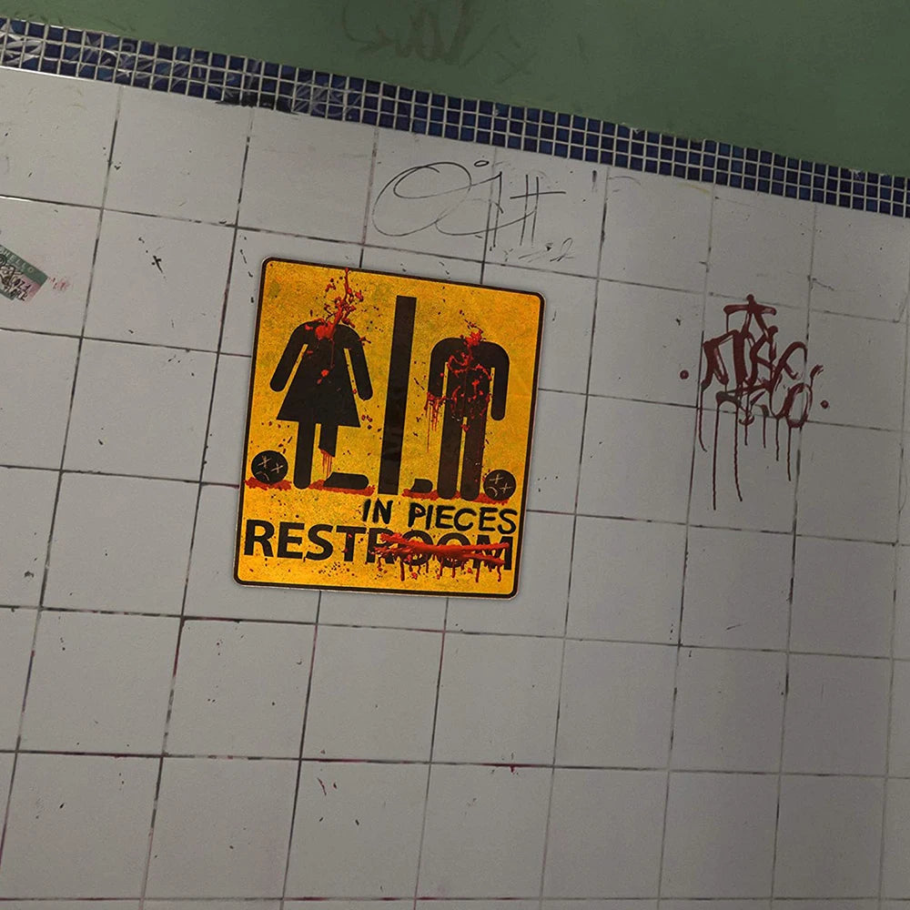 Halloween Horror Night Mural Stickers Bloody Stickers Bathroom Toilet Stickers Mock Bathroom Glass Horror Stickers Decoration