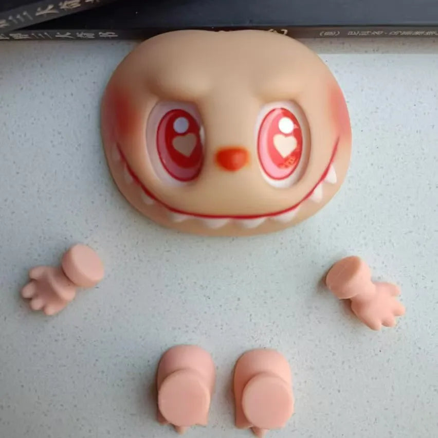 Hot Sell Labubu Plush Doll Parts Vinyl Doll Accesseries Pvc Face Changing Parts Hands Feet Replacement Supplies Diy Gifts