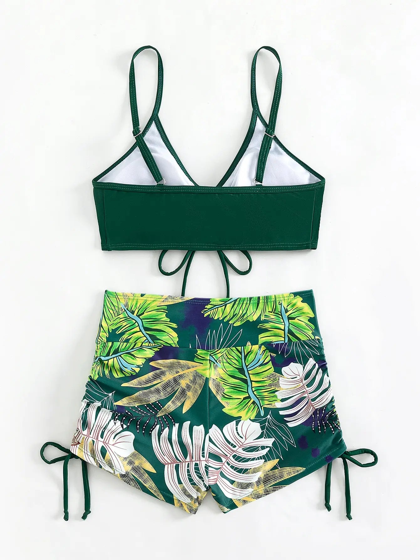 2025 High Waist Drawstring Front Bikini Set – Women's Swimsuit Swimwear Beachwear
