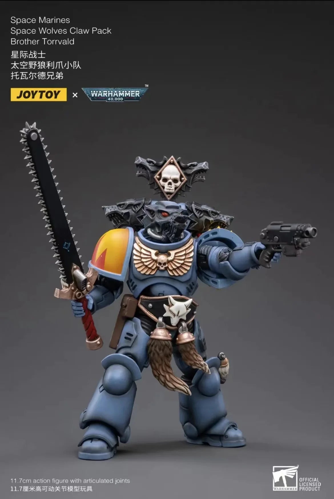 1/18 JOYTOY Actionfigur – Warhammer 40K Horus Heresy Space Wolves Logan Ghostwolf Mecha Modell