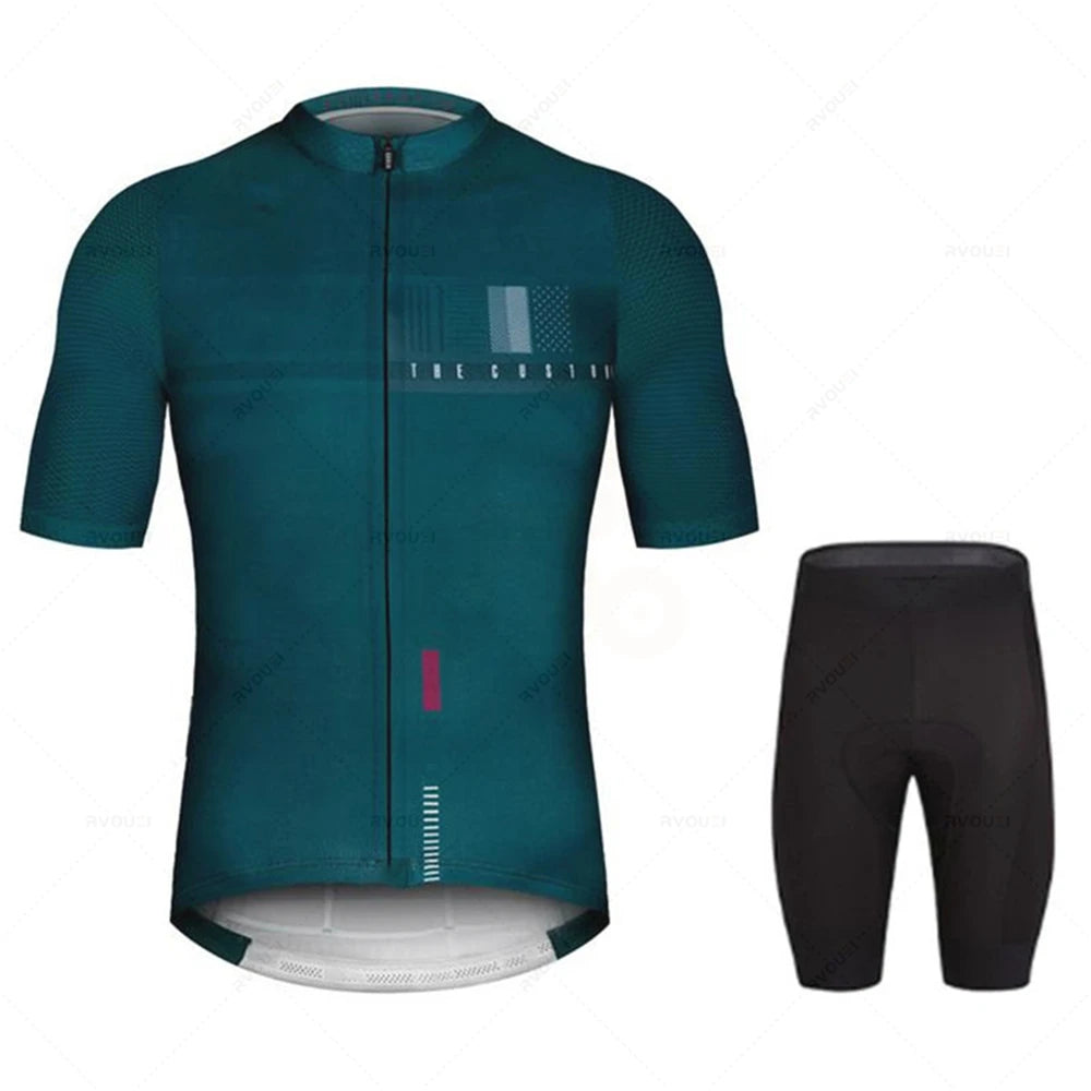New Pro Team Men’s Cycling Jersey Set – Breathable Anti-UV Short Sleeve Bicycle Clothing Maillot Ciclismo
