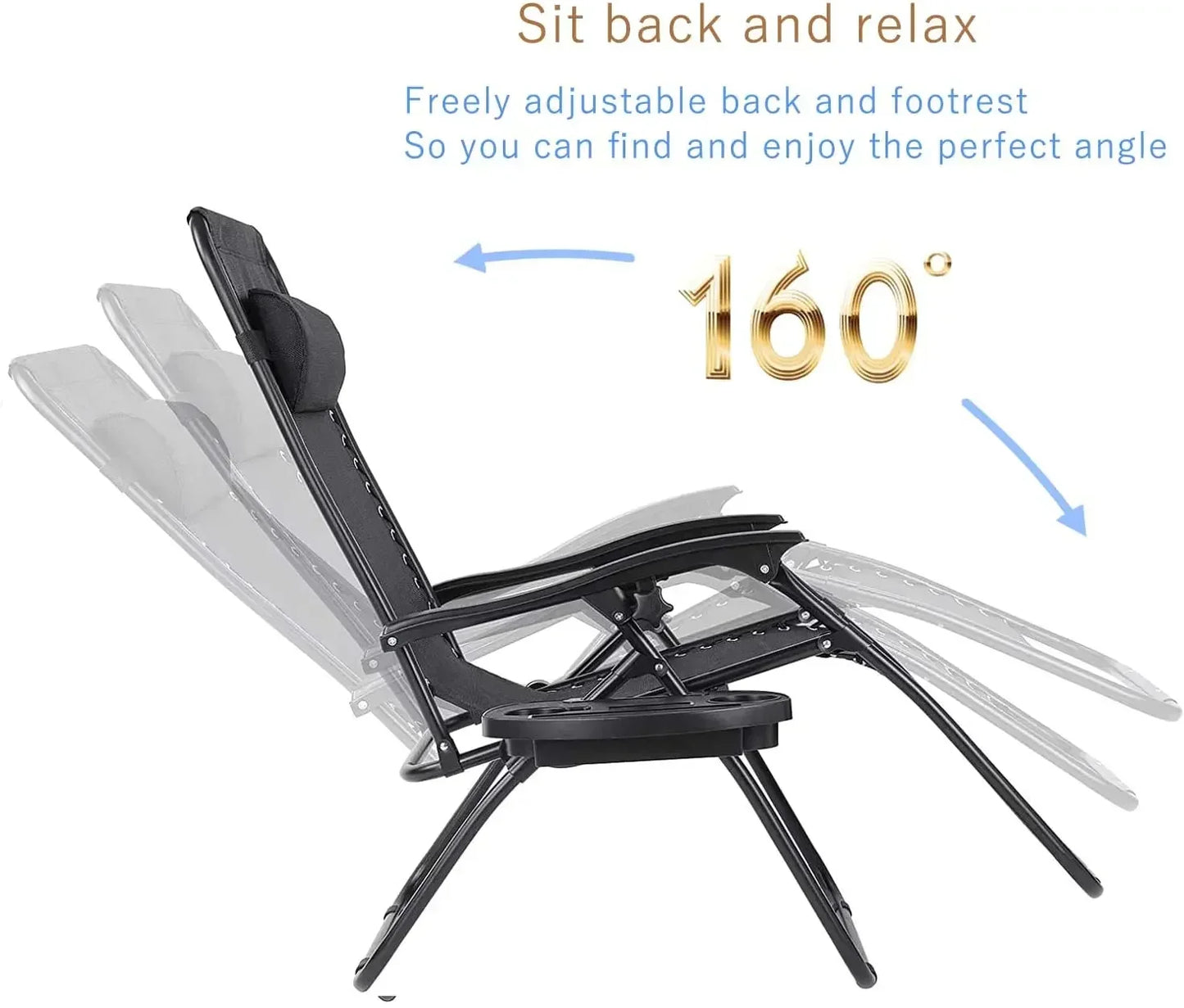 Ensemble de chaises longues pliantes Homfa avec table