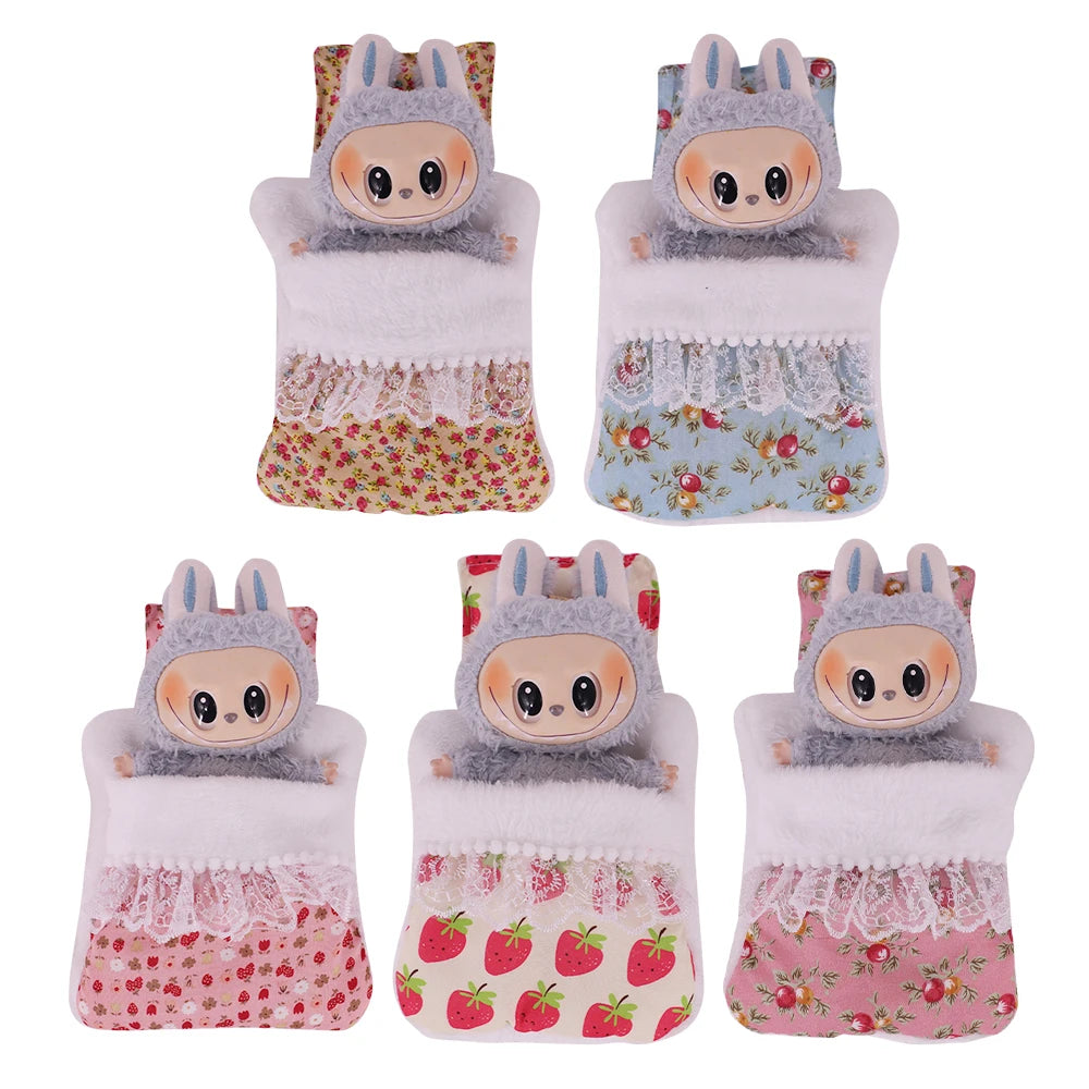 Doll Bedding Furniture For labubu 17cm Plush Doll Clothes Accessories Girl‘s Toys Birthday Christmas Gift