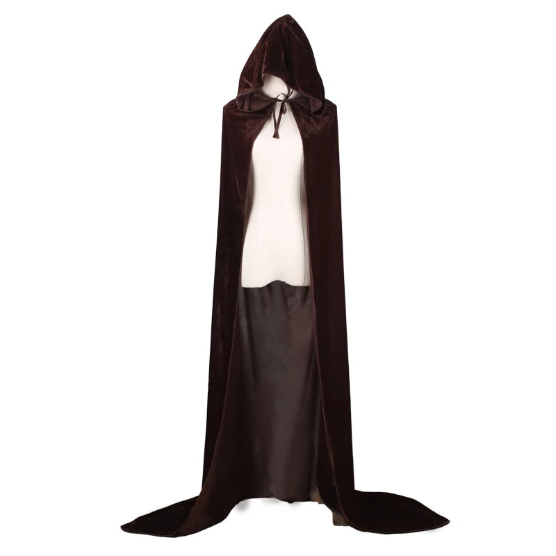 Christmas Grim Reaper Cloak Velvet long Hooded Unisex cape for Devil Witch Wizard Halloween Christmas Cosplay cloak