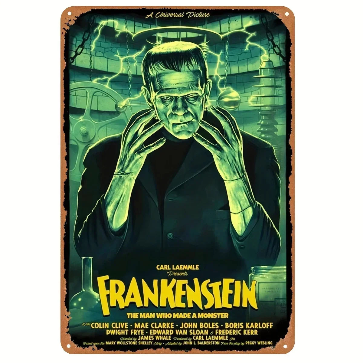 1PC Halloween Metal Sign Horror Movie Theme Shabby Iron Painting Tin Signs Wall Art Man Cave Film Theater Club Home Decoration