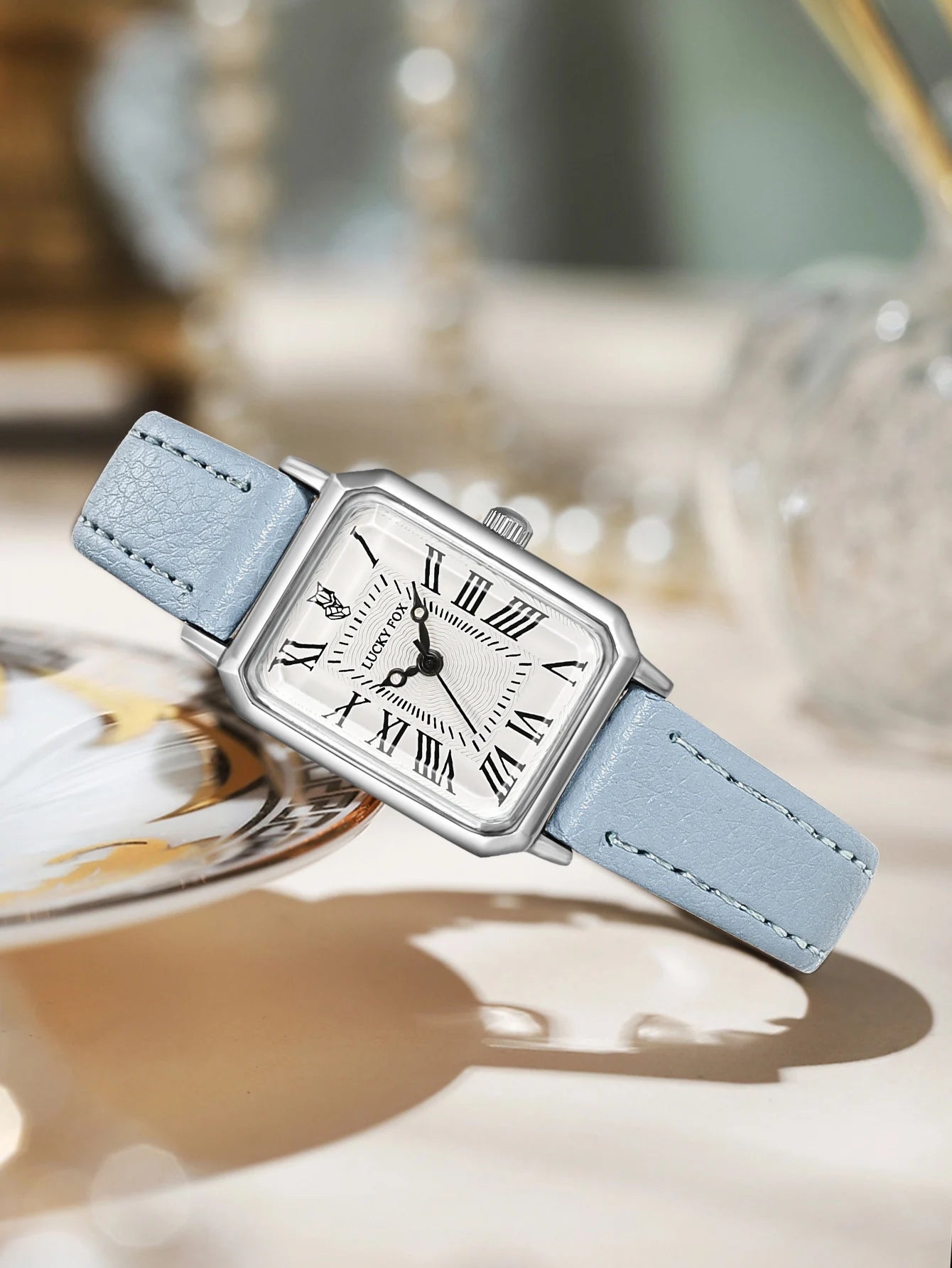 Fashion Rectangle Quartz Wrist Watch for Women Luxury Brand Roman Dial Leather Strap Ladies Watches Clock