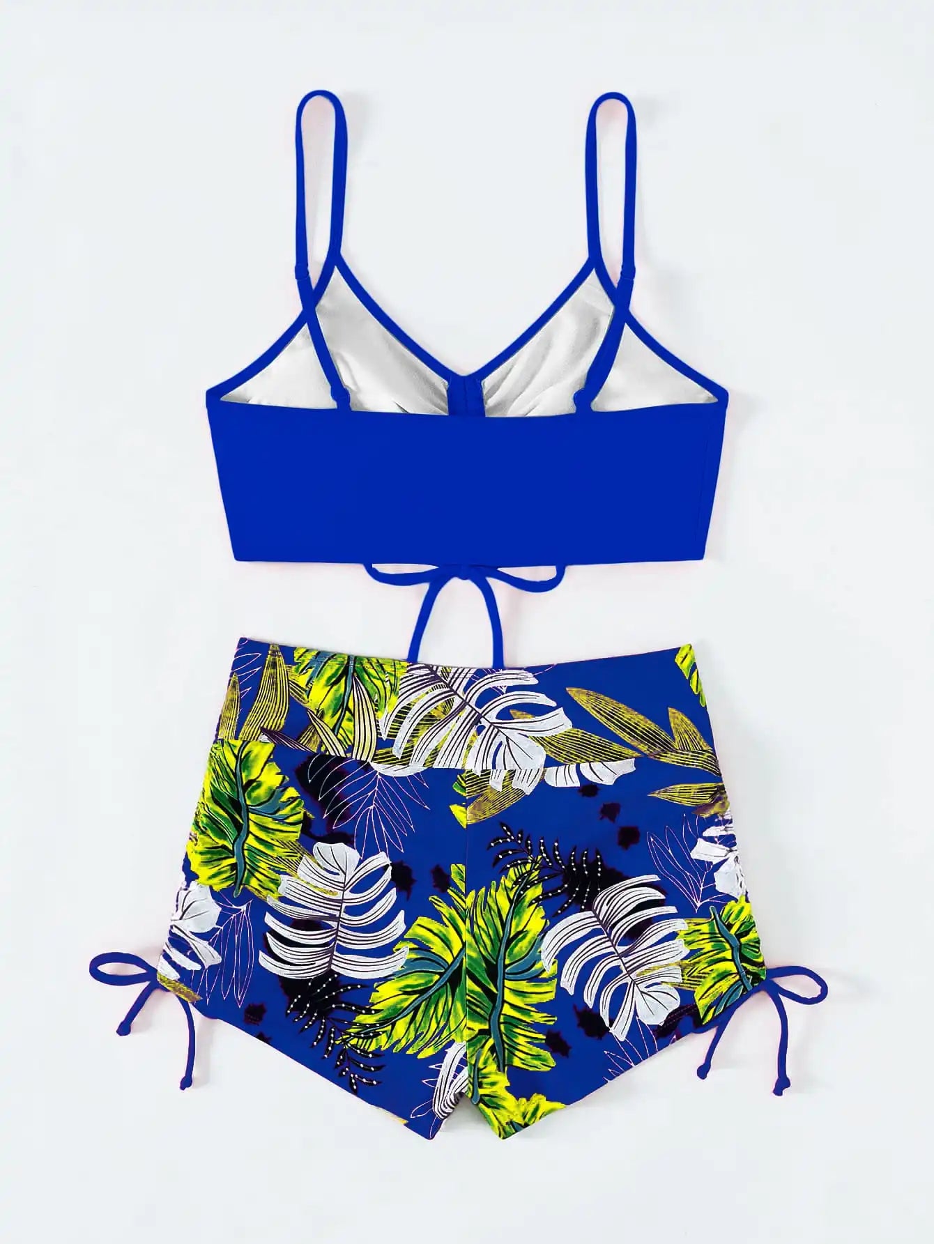 2025 High Waist Drawstring Front Bikini Set – Women's Swimsuit Swimwear Beachwear