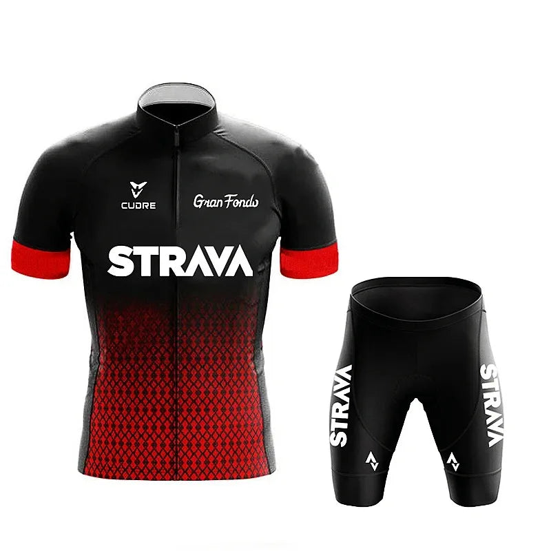 Strava Fietset voor Heren – Shirt & Bibshorts, Sneldrogend en Ademend