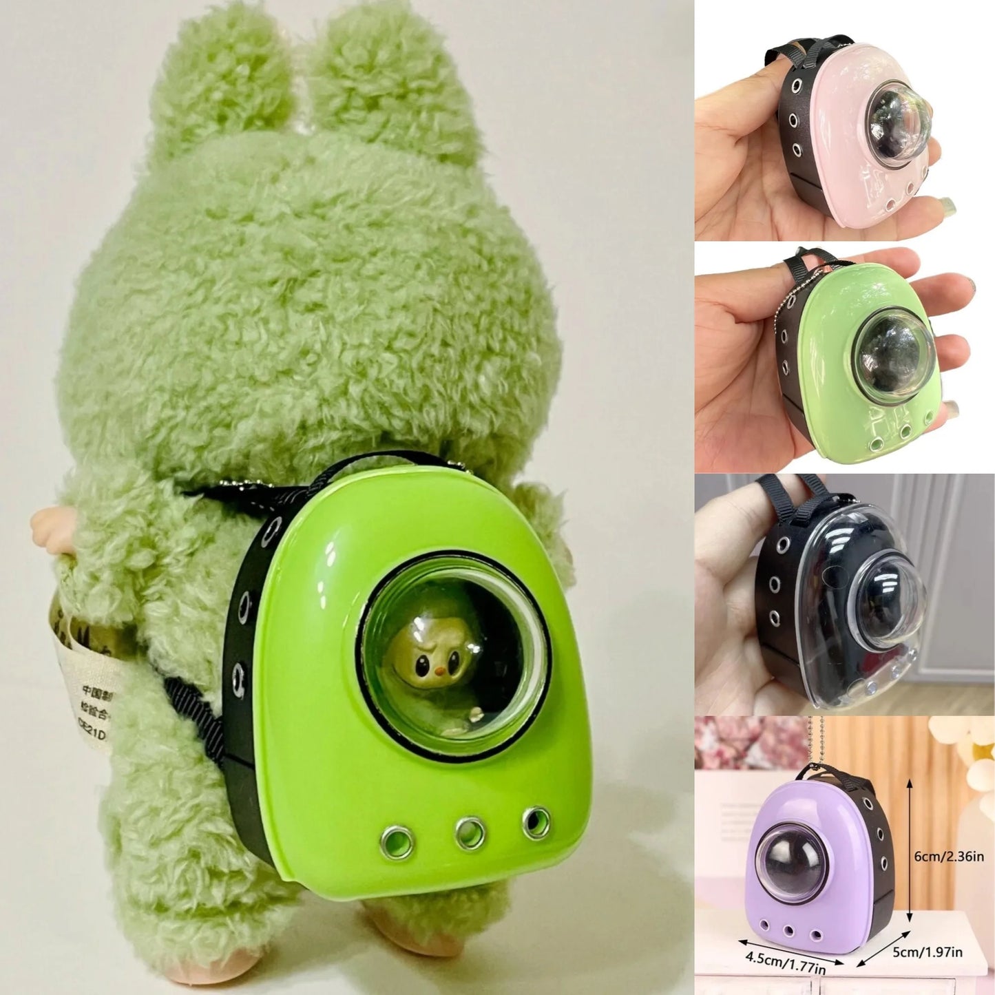 Doll Bag for Labubu Macaron Barbies Blythes and 20cm Plush Doll & 1/6 BJD Canvas Backpack Labubu Ropa