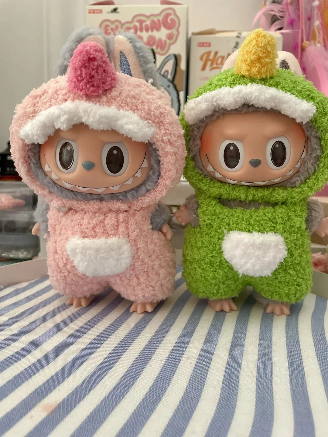 Ropa Labubu Cute Monkey Adventure Clothes Bear Rabbit Bib Pants Overalls Animal-themed Pendant Labubu Outfit Macaron Costume