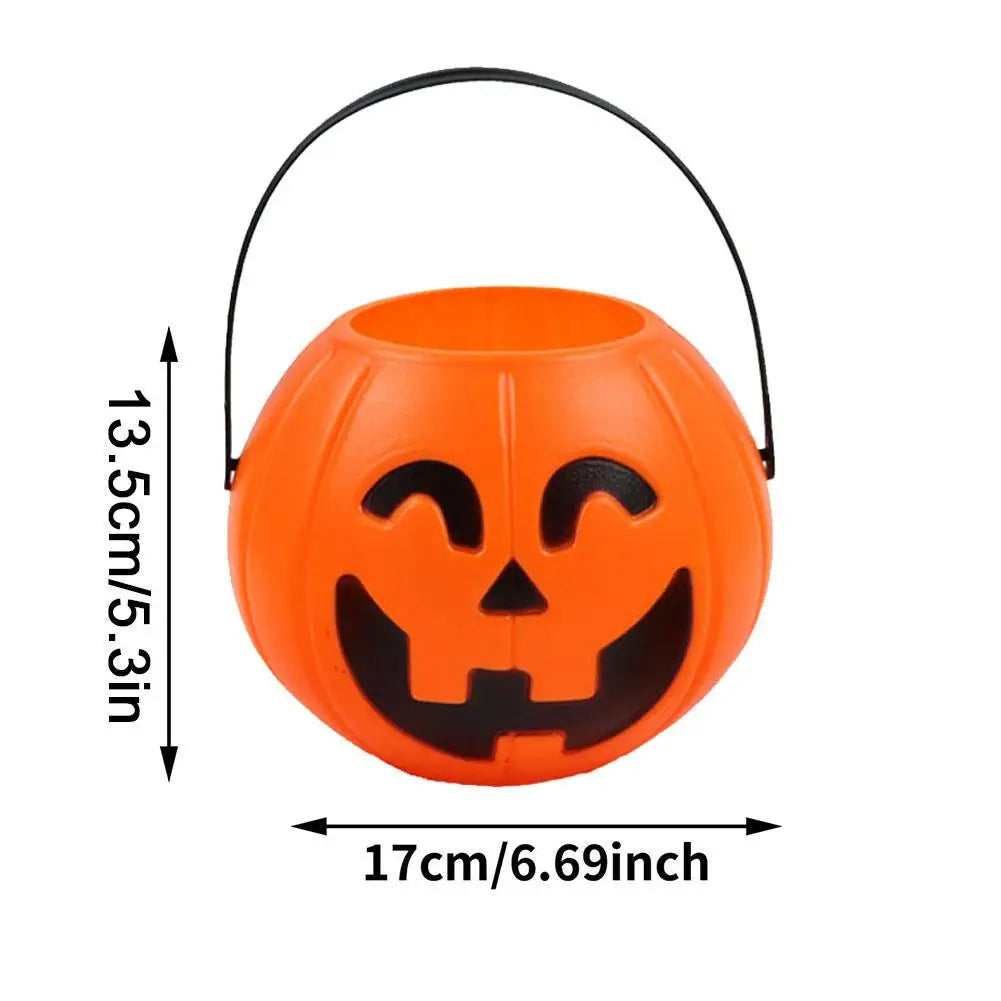 Halloween Pumpkin Bucket Portable Candy Basket Halloween Ghost Festival Bar Home Decor Sugar Filling Jar Halloween Party Gift