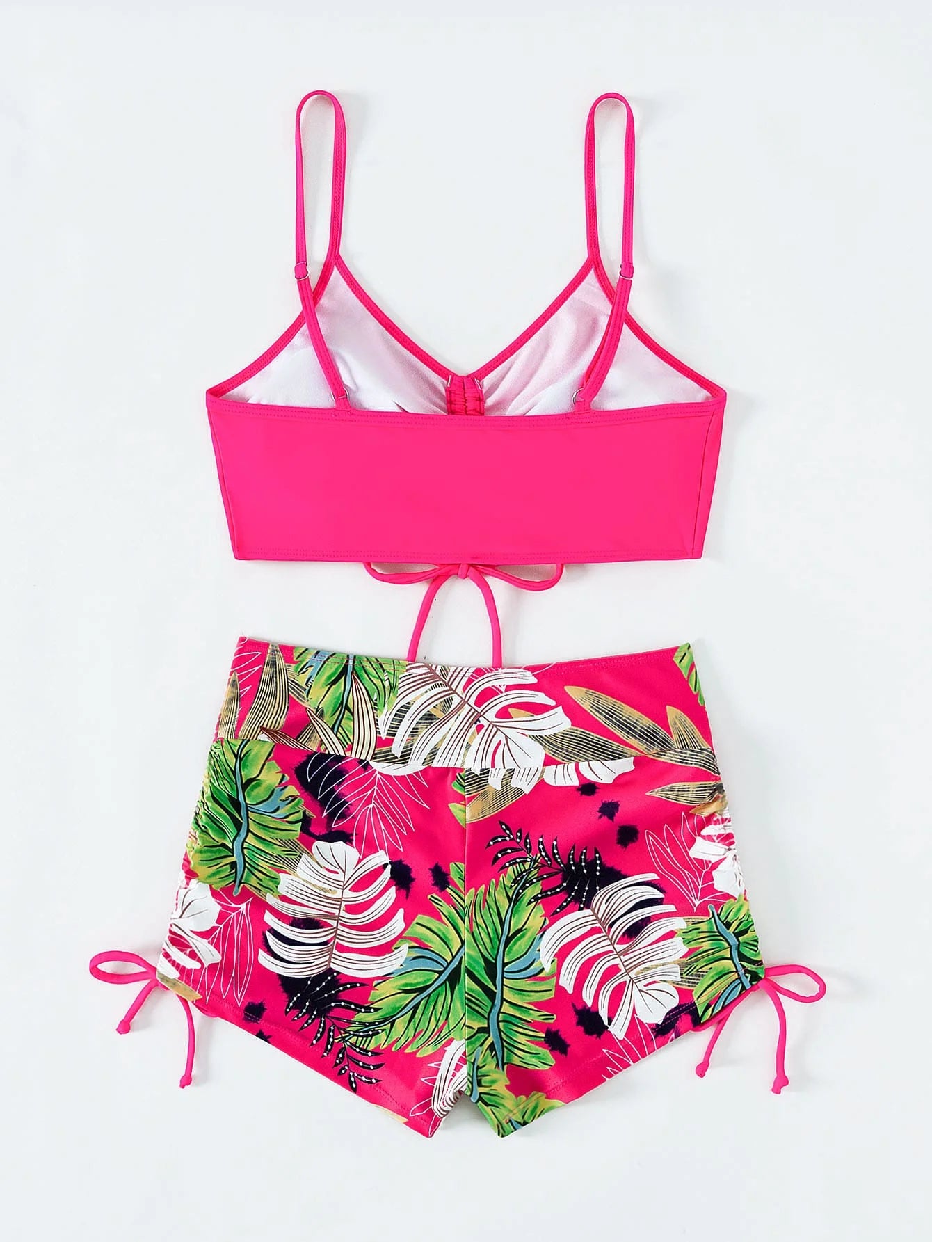 2025 High Waist Drawstring Front Bikini Set – Women's Swimsuit Swimwear Beachwear