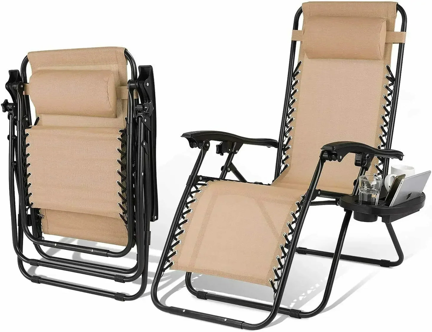 Ensemble de chaises longues pliantes Homfa avec table