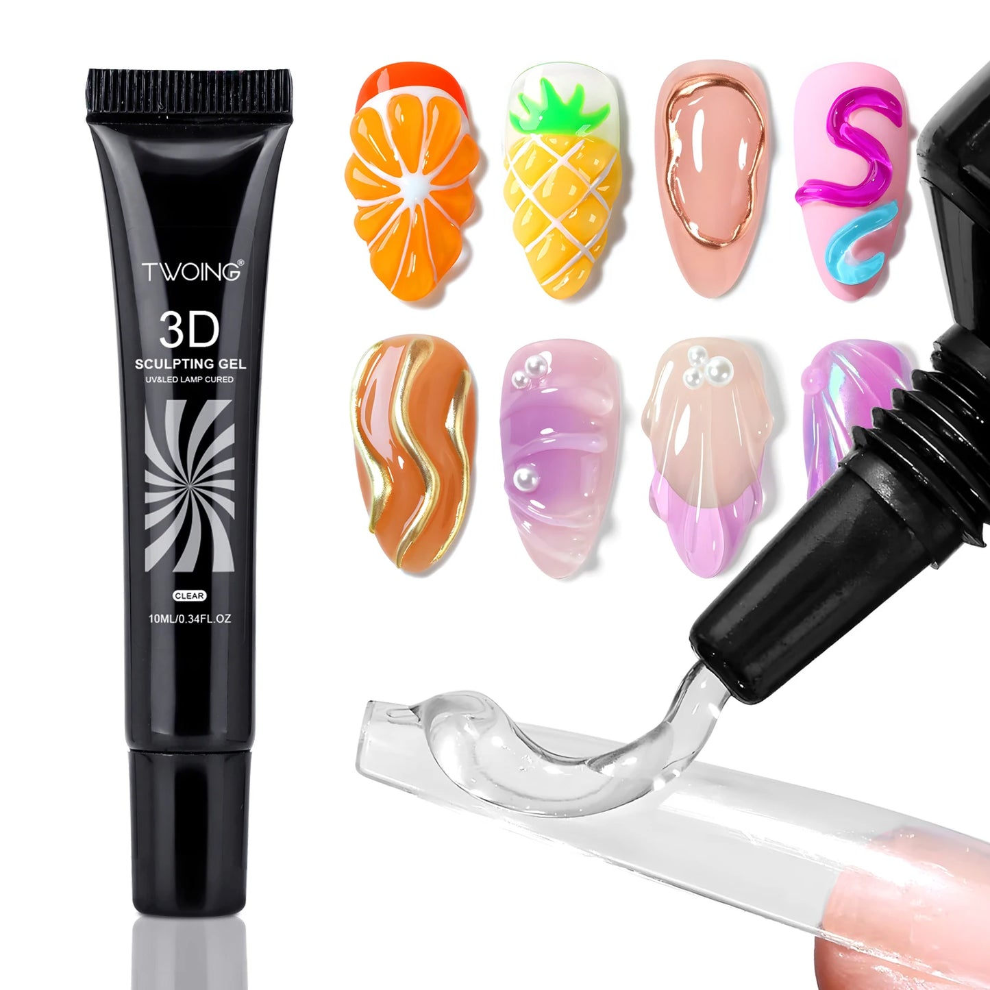 10ml 3D Nail Art Gel - DIY Designs,Waterproof Sculpting gel,Waterproof Nail Art Design Gel for Intricate Carvings & Shapes