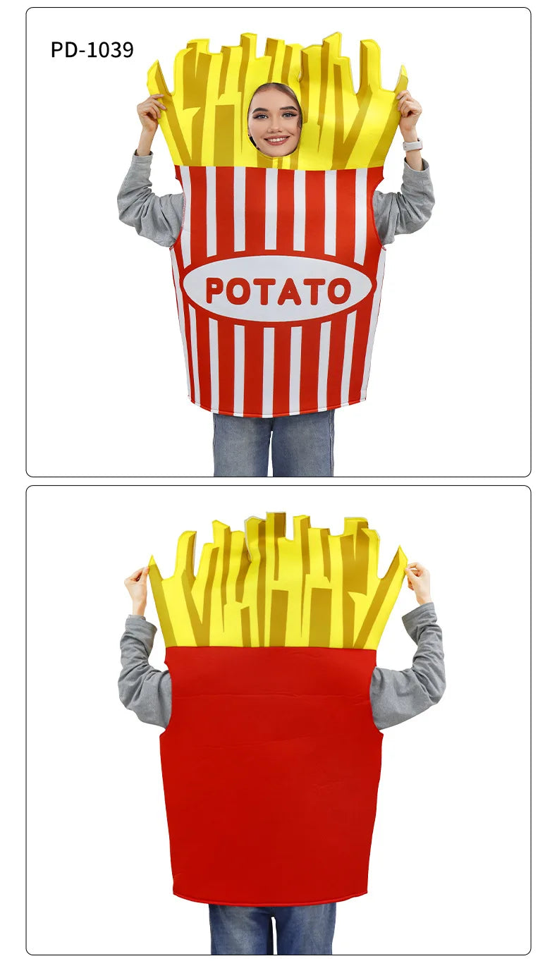 Festival Costumes Red Tomato Delicious Ketchup Costume Adult Boy Girl Funny Disguise Suit Yellow Halloween Cosplay Party Clothes
