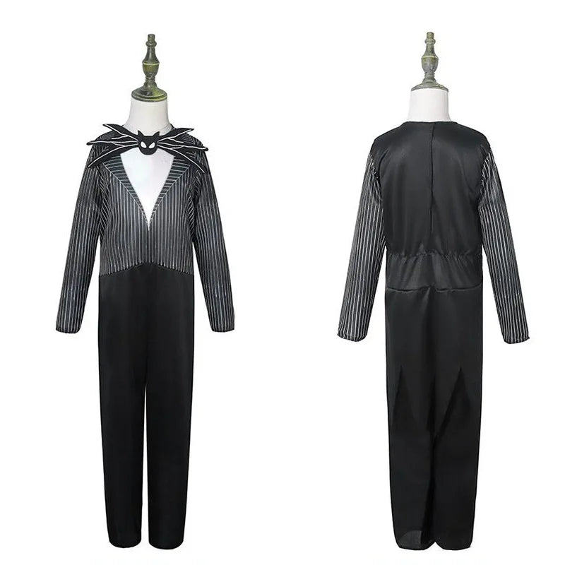 Anime Jack Skellington Costume Boys The Nightmare Before Jack Skellington Cosplay Bodysuit Suit Halloween Clothes