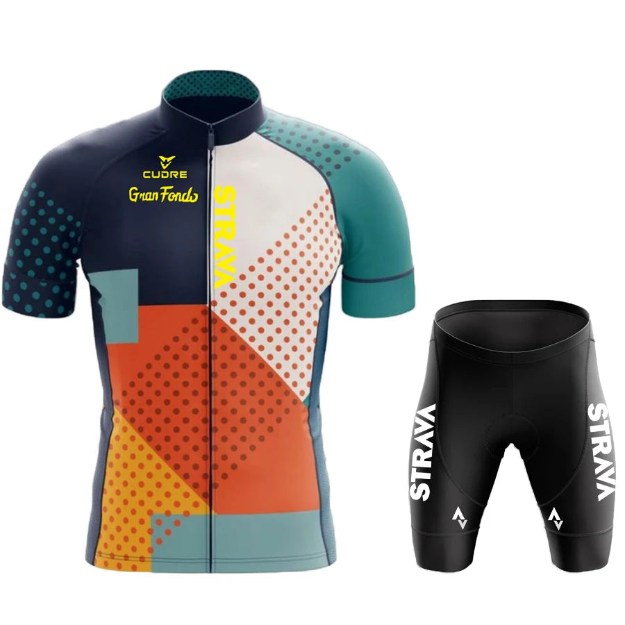 Ensemble Maillot Vélo Été Homme STRNVN – Respirant, Manches Courtes, VTT
