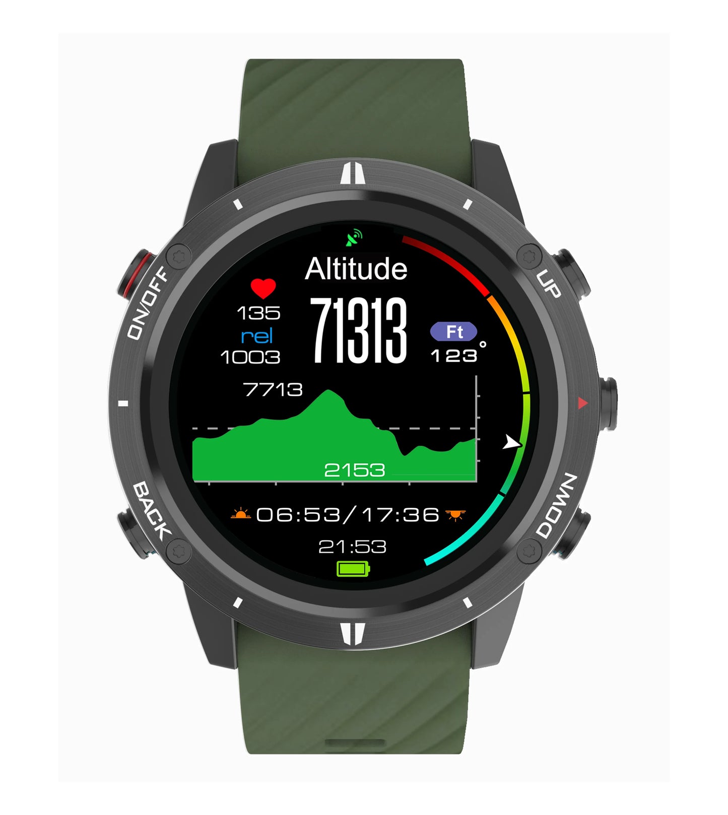 SUNROAD G5B GPS+GLONASS+BEIDOU+Triathlon Sport Watch 1.28 "IPS TFT Color Touch Screen 320MAH Battery BLE 5.0 For Android IOS