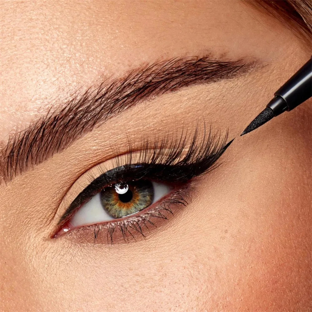 1/2 PCS Black Quick-Dry Eyeliner Pencil - 24H Lasting Smooth Matte Waterproof Anti-Smudge Liquid Eyeliner Makeup for Eyes