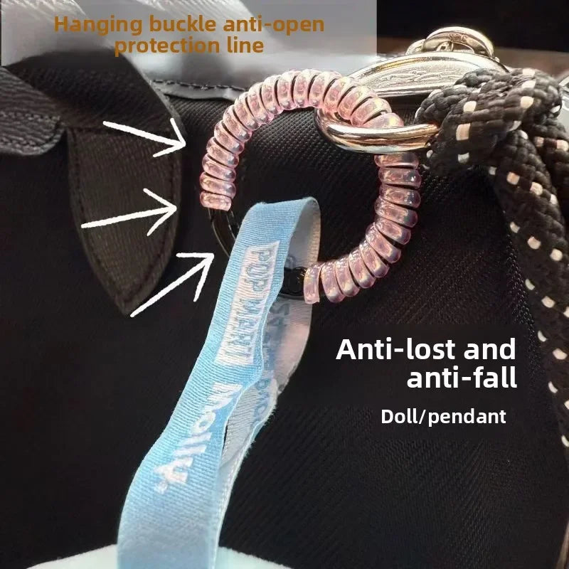 2Pcs/Lot Labubu Anti Drop Buckle Silicone Rope Keychain Protection Ring Colorful Winding Fixed Anti Drop