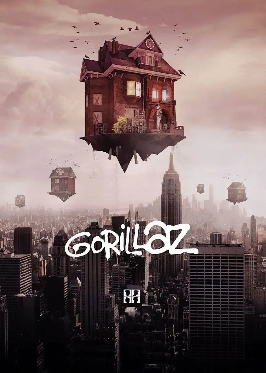 Virtual Anime Rock Band Gorillaz Poster Modern Music Album Cover Canvas Painting Wall Art for Club Living Room Home Decor Mural