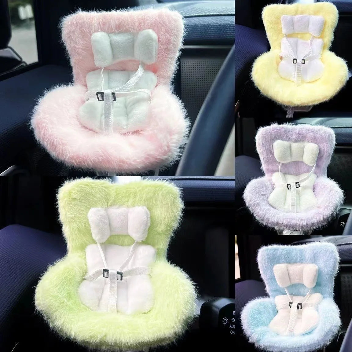 15-17cm doll Seat Labubu carseat Safety Seat Cute Doll Air Outlet Aromatherapy decoration high-grade Car Interior Decoration