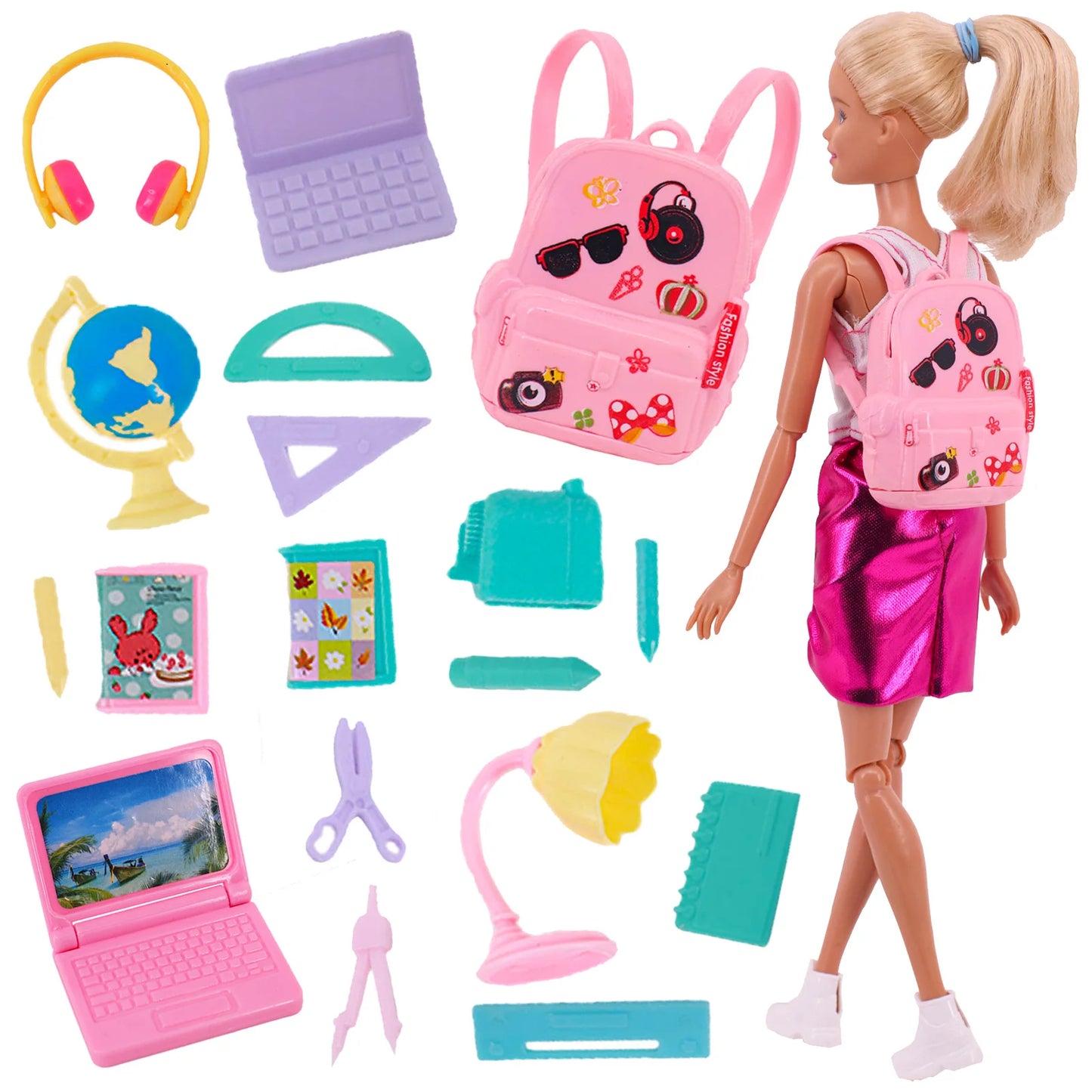 Furniture For Barbiees Doll Clothes Accessories Bed Mirror 1/6 Dollhouse Decoration Bjd Doll Accessories,Food Helmet for Barbies