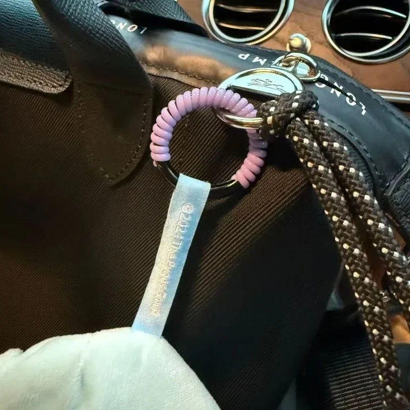 2Pcs/Lot Labubu Anti Drop Buckle Silicone Rope Keychain Protection Ring Colorful Winding Fixed Anti Drop