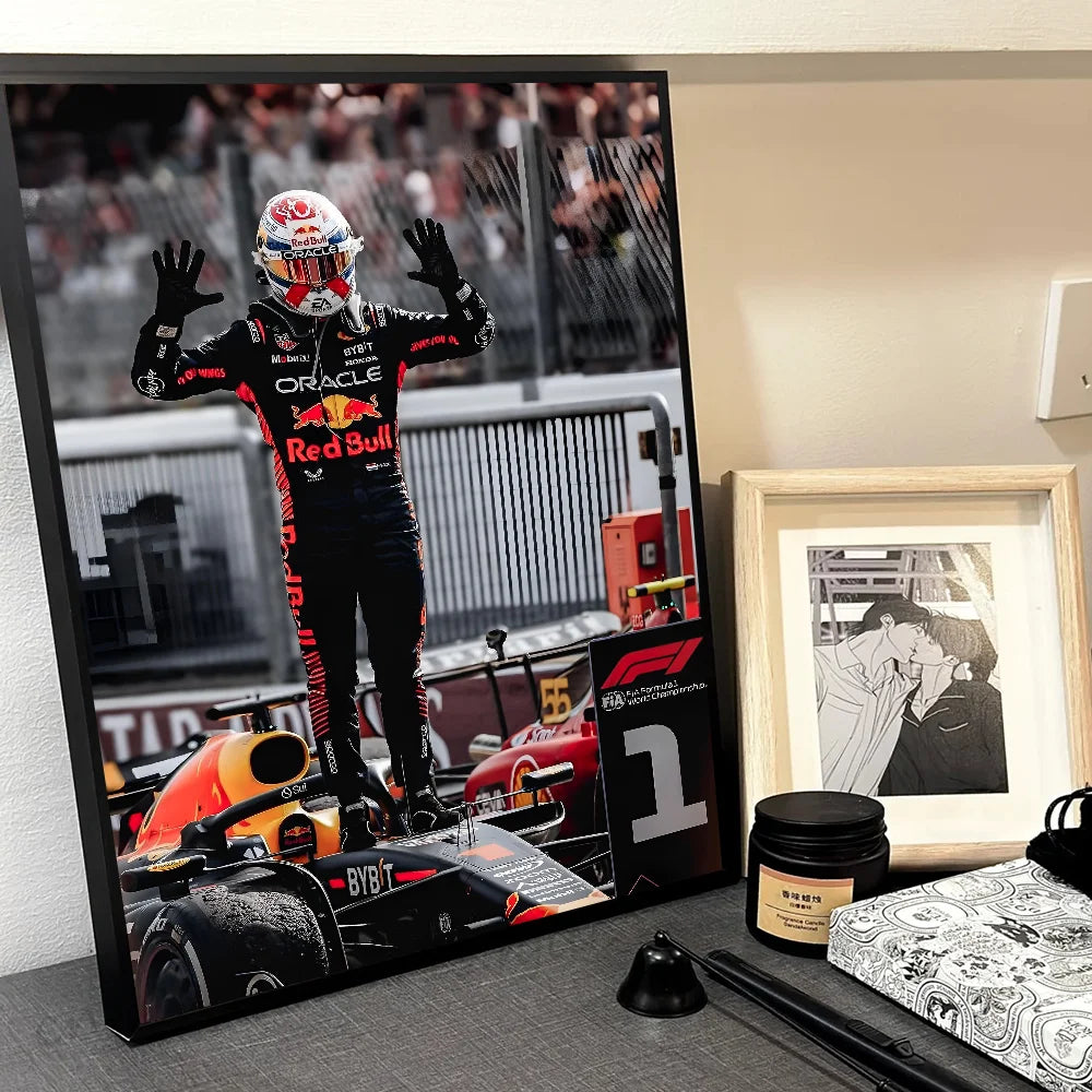 1pc F1 M-Max Verstappen Poster Self-adhesive Art Waterproof Paper Sticker Coffee House Bar Room Wall Decor