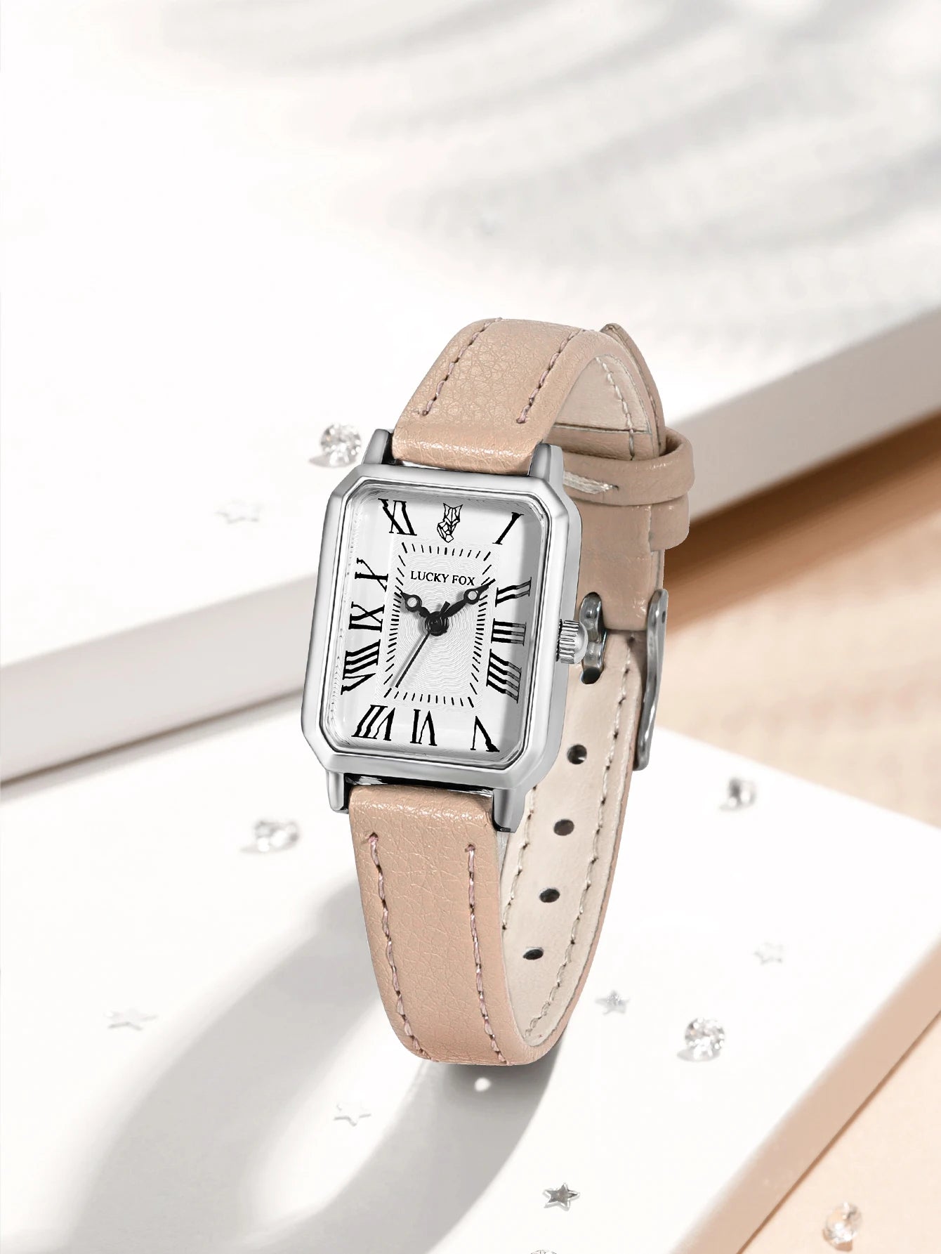 Fashion Rectangle Quartz Wrist Watch for Women Luxury Brand Roman Dial Leather Strap Ladies Watches Clock