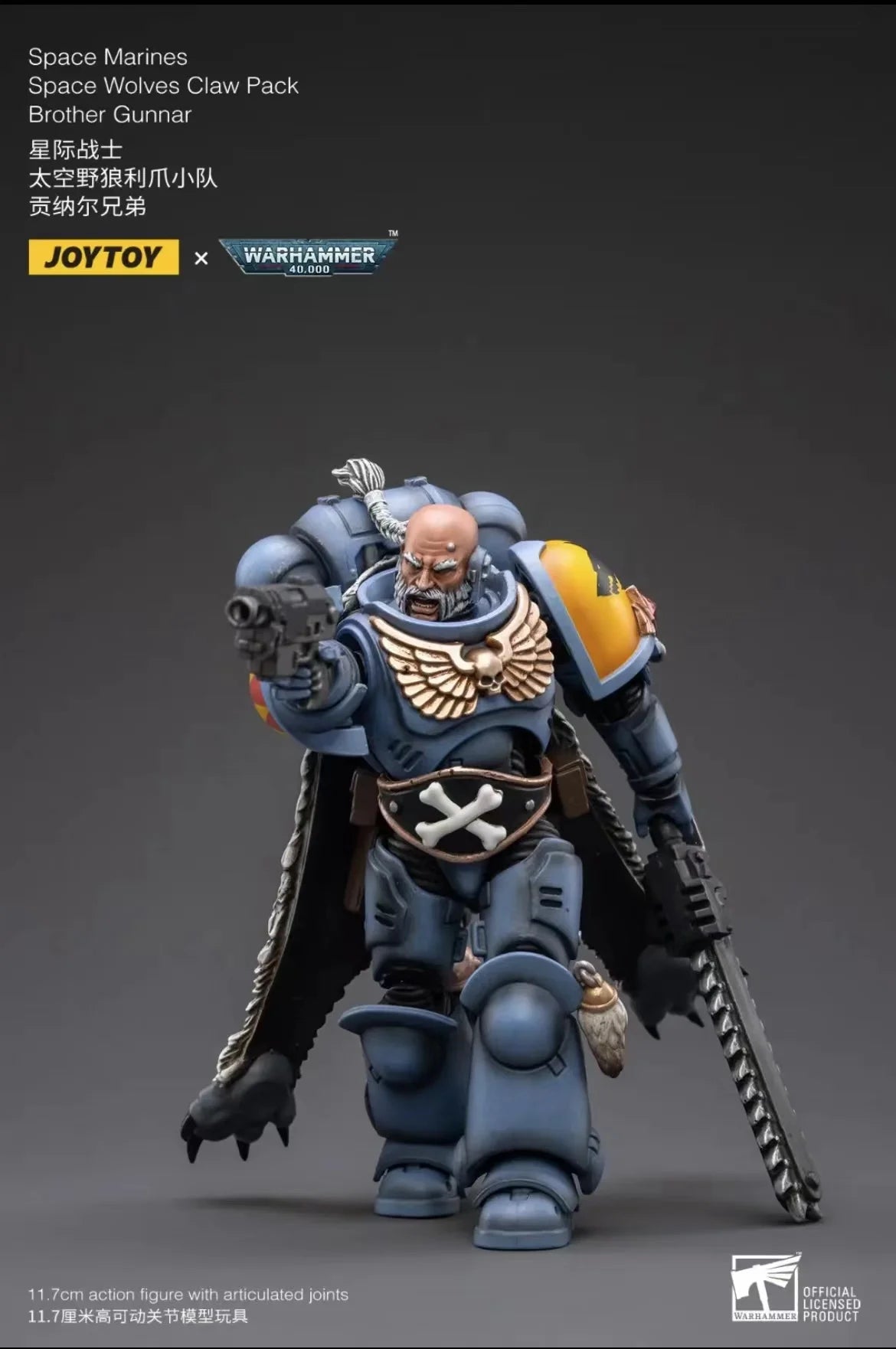 1/18 JOYTOY Actionfigur – Warhammer 40K Horus Heresy Space Wolves Logan Ghostwolf Mecha Modell