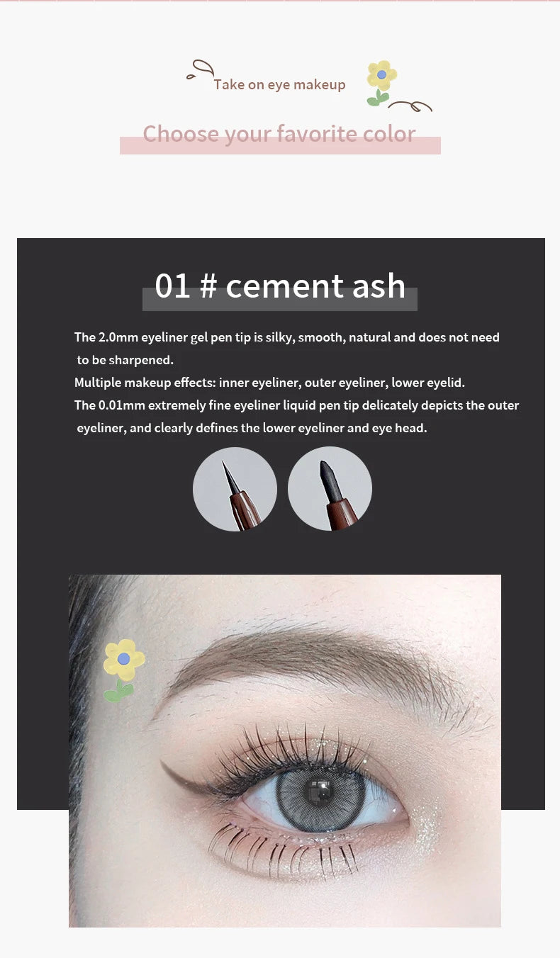 Eyeliner Double Head Pen For Smooth And Delicate Eye Makeup Quick Drying Film Forming Waterproof And Sweat Proof Eye Makeup