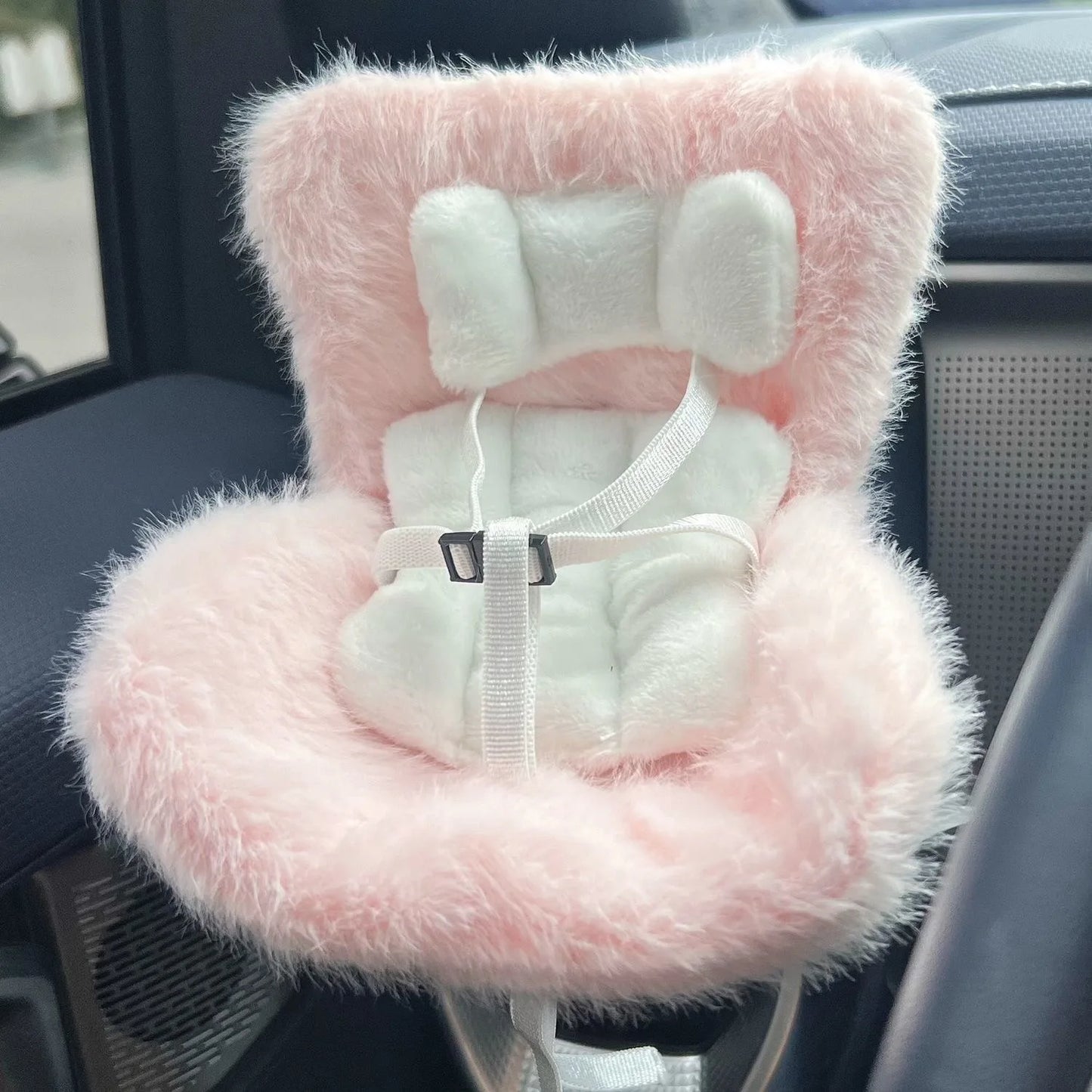 Car Doll Safety Seat for 17cm Labubu – Cute Car Interior Decor
