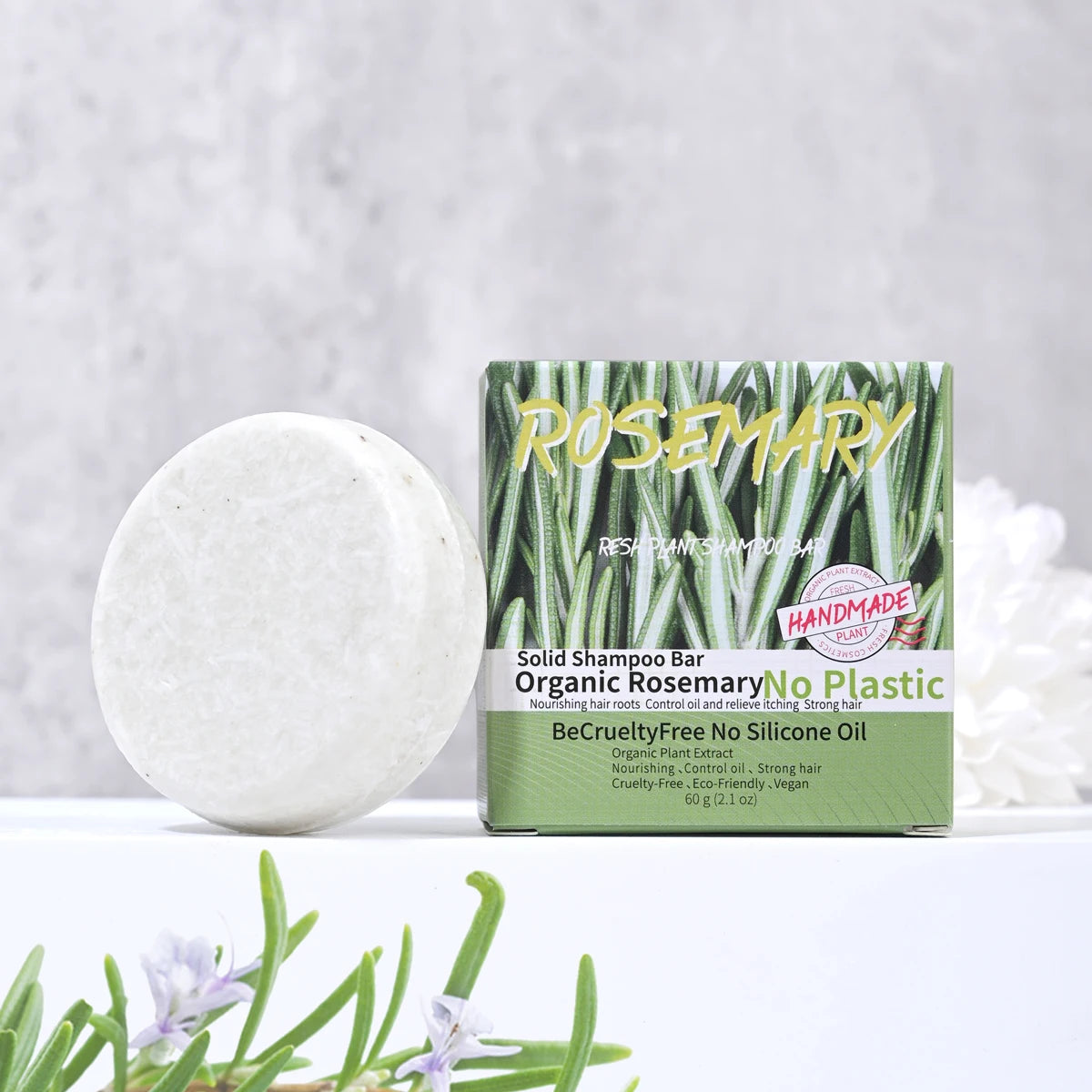 Natural Rosemary Shampoo Soap 60g – Handmade Anti-Dandruff & Oil Control