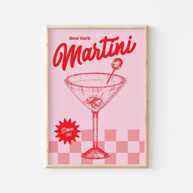 Vintage Cocktail Mojito Wine Club Bar Drinks Wall Art Canvas Painting Nordic Posters And Prints Wall Pictures For Living Room